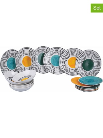 Villa d´Este 18-delig tafelservies "Venice Lido" groen/blauw/geel