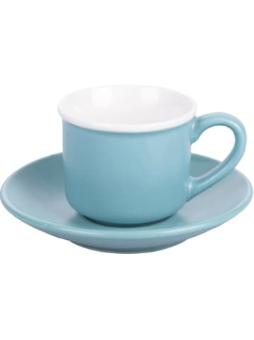 Villa d´Este 7tlg. Kaffeegeschirr-Set "Ocean" in Blau/ Grau/ Creme