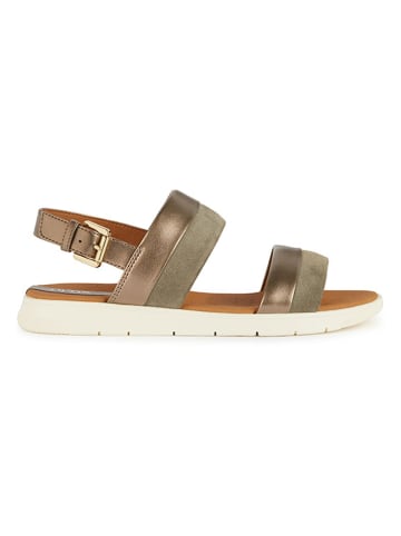 Geox Leder-Sandalen "Dandra" in Gold/ Braun