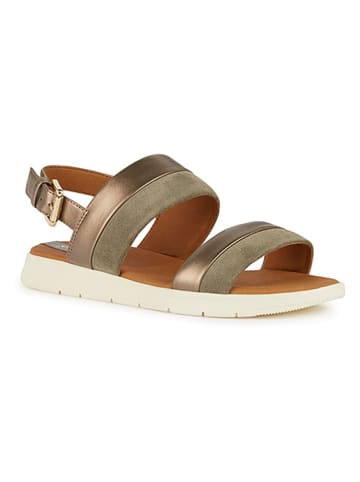 Geox Leder-Sandalen "Dandra" in Gold/ Braun