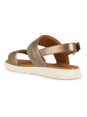 Geox Leren sandalen "Dandra" goudkleurig/bruin
