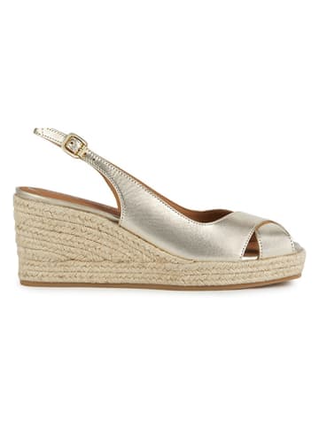 Geox Leder-Keilsandaletten "Panarea" in Gold