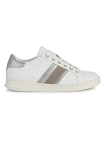 Geox Leren sneakers "Jaysen" wit/zilverkleurig