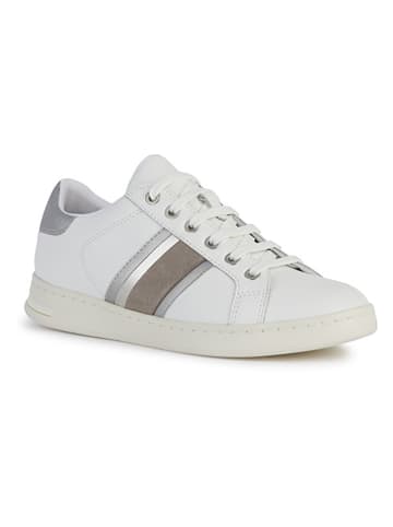 Geox Leren sneakers "Jaysen" wit/zilverkleurig