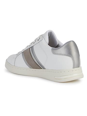 Geox Leren sneakers "Jaysen" wit/zilverkleurig