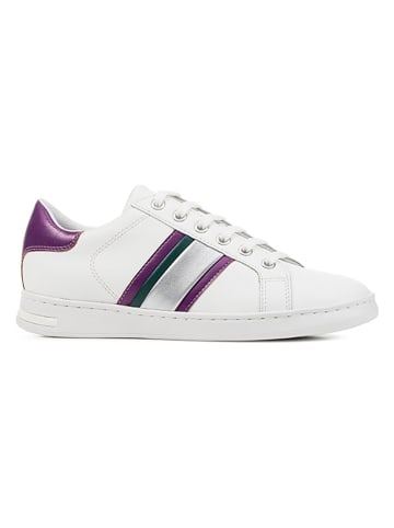 Geox Leder-Sneakers "Jaysen" in Weiß/ Lila/ Silber