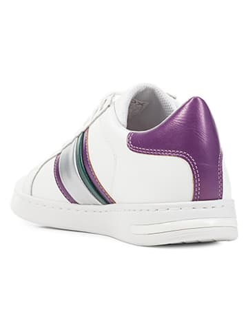 Geox Leren sneakers "Jaysen" wit/paars/zilverkleurig