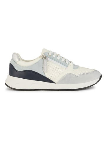 Geox Leder-Sneakers "Bulmya" in Creme/ Hellblau/ Silber