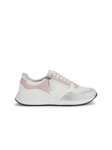 Geox Leder-Sneakers "Blumya" in Weiß/ Rosa/ Silber