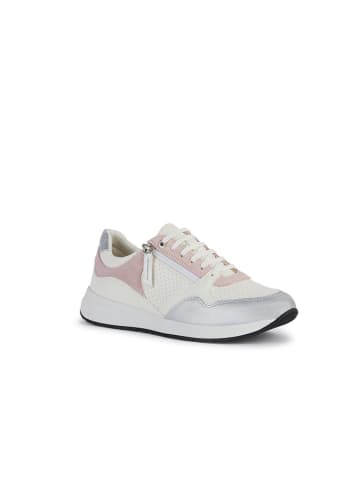 Geox Leder-Sneakers "Blumya" in Weiß/ Rosa/ Silber