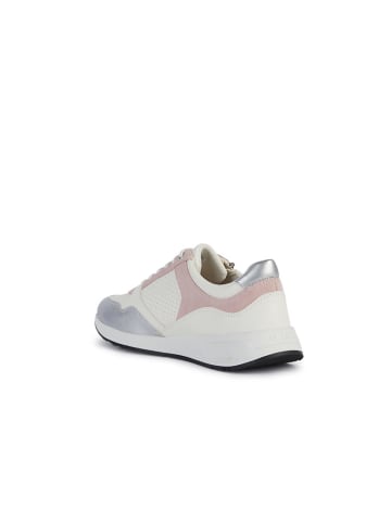 Geox Leder-Sneakers "Blumya" in Weiß/ Rosa/ Silber