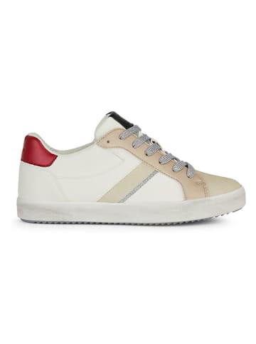 Geox Sneakersy "Blomiee" w kolorze biało-beżowo-czerwonym