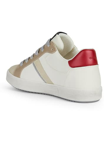 Geox Sneakersy "Blomiee" w kolorze biało-beżowo-czerwonym