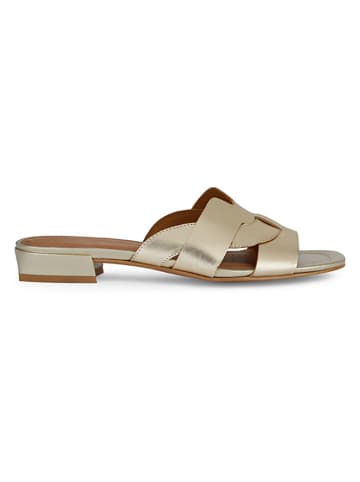 Geox Leder-Pantoletten "New Eraklia 15" in Gold