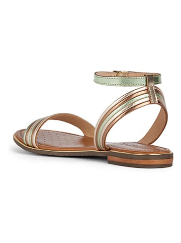 Geox Leren sandalen "Sozy Plus" goudkleurig/bruin/groen