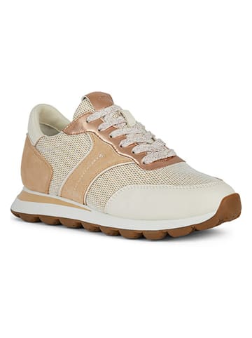 Geox Skórzane sneakersy "Spherica Vseries" w kolorze kremowo-pomarańczowym