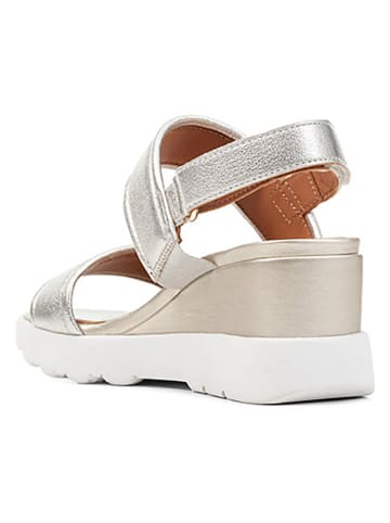 Geox Leren sleehaksandalen "Spherica EC6" zilverkleurig