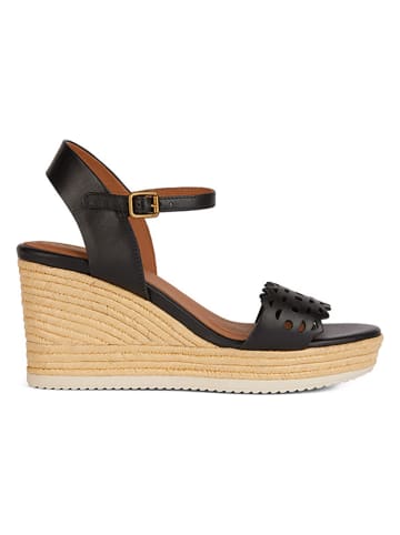 Geox Leren sleehaksandalen "Ponza" zwart