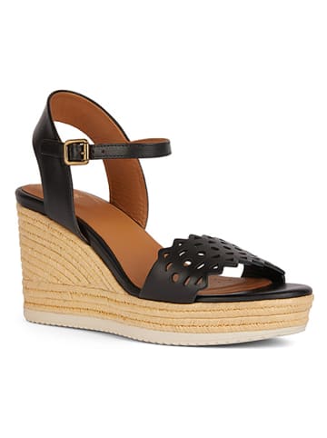 Geox Leren sleehaksandalen "Ponza" zwart