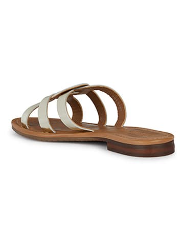 Geox Leren slippers "Sozy" goudkleurig