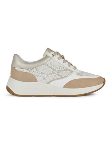 Geox Sneakers "Cristael" wit/goudkleurig/lichtbruin