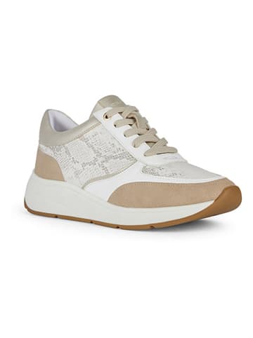 Geox Sneakers "Cristael" wit/goudkleurig/lichtbruin