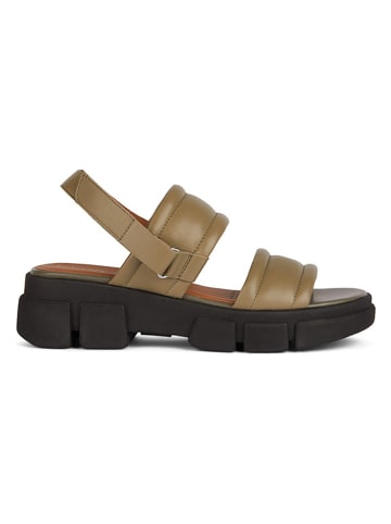 Geox Leder-Sandalen "Lisbona" in Khaki
