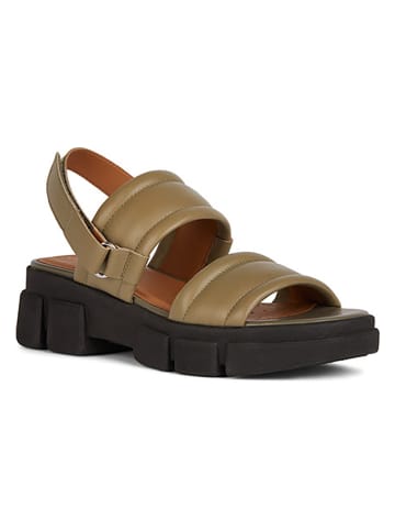 Geox Leder-Sandalen "Lisbona" in Khaki