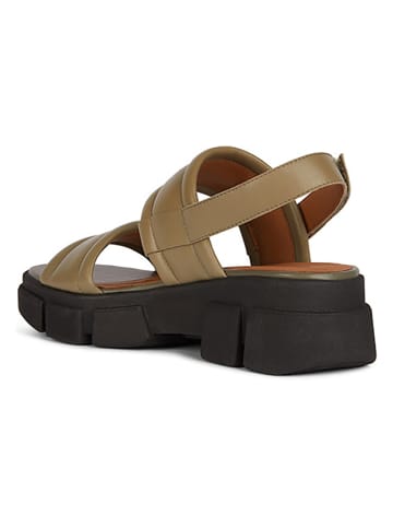 Geox Leder-Sandalen "Lisbona" in Khaki