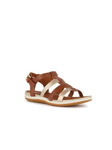 Geox Leren sandalen "Vega" lichtbruin/goudkleurig