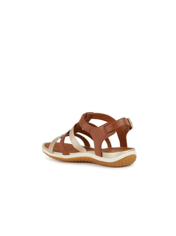 Geox Leren sandalen "Vega" lichtbruin/goudkleurig