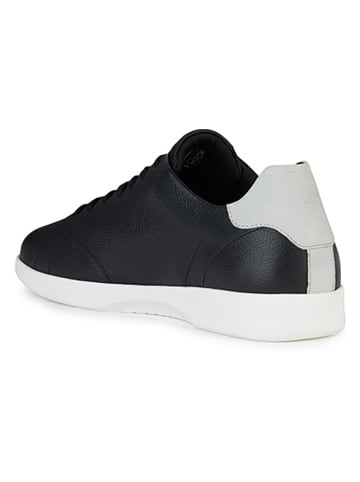 Geox Leder-Sneakers "Kennet" in Schwarz/ Weiß
