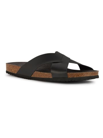 Geox Leder-Pantoletten "Ghita" in Schwarz