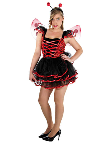 CHAKS 3-częściowy kostium "Miss Ladybug" w kolorze czerwono-czarnym