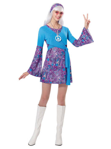 CHAKS 3tlg. Kostüm "Hippie" in Blau/ Lila