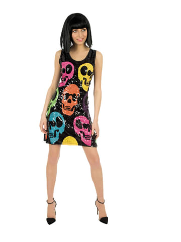 CHAKS Kostuumjurk "Sequins skull" zwart/meerkleurig