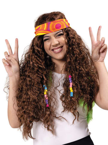 Party x People Peruka "Hippie" ze wzorem z chustą