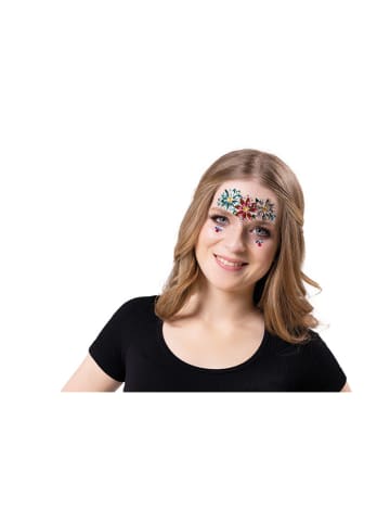 Party x People Selbstklebende Gesichtskristalle "Festival Flowers" in Bunt