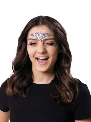 Party x People Selbstklebende Gesichtskristalle "Festival Sparkle" in Silber