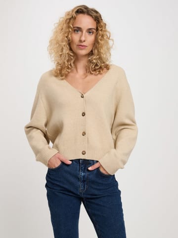 Cross Jeans Kardigan w kolorze beżowym
