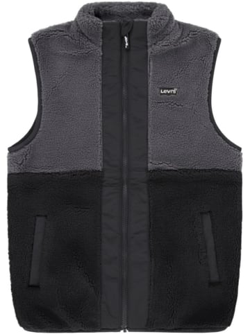 Levi's Kids Fleeceweste in Grau/ Schwarz