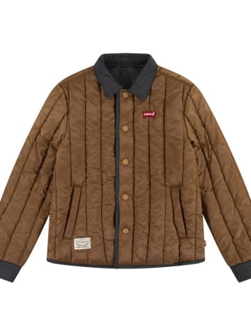 Levi's Kids Dwustronna kurtka przejściowa w kolorze antracytowo-brązowym