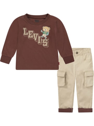 Levi's Kids 2-delige outfit beige/bruin