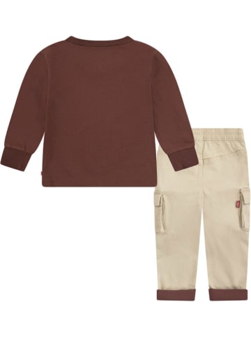 Levi's Kids 2-częściowy zestaw w kolorze beżowo-brązowym