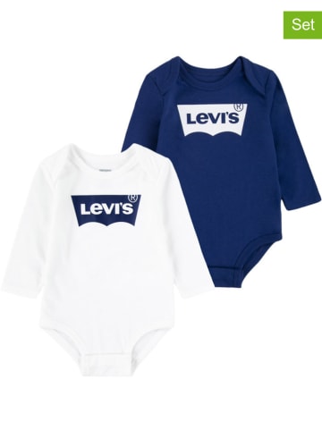 Levi's Kids 2er-Set: Bodys in Weiß/ Blau