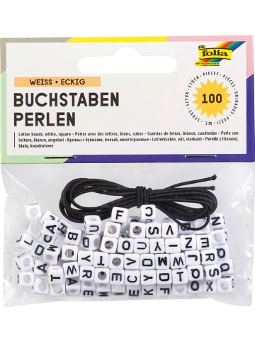 folia PAPER Bastelset "Buchstaben-Perlen" in Weiß
