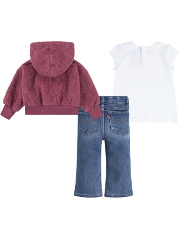 Levi's Kids 3tlg. Outfit in Lila/ Weiß/ Blau