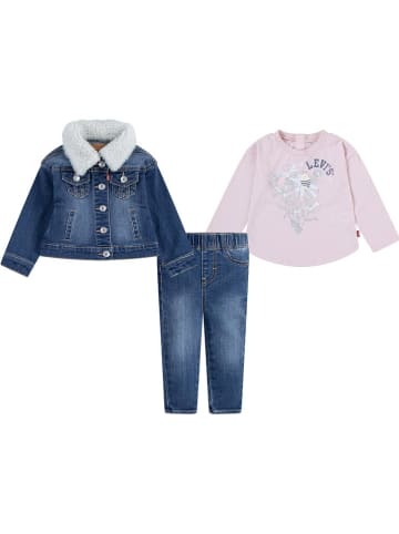 Levi's Kids 3-częściowy zestaw w kolorze niebiesko-jasnoróżowym