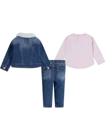 Levi's Kids 3-częściowy zestaw w kolorze niebiesko-jasnoróżowym