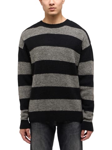 Mustang Pullover "Moon" in Grau/ Schwarz